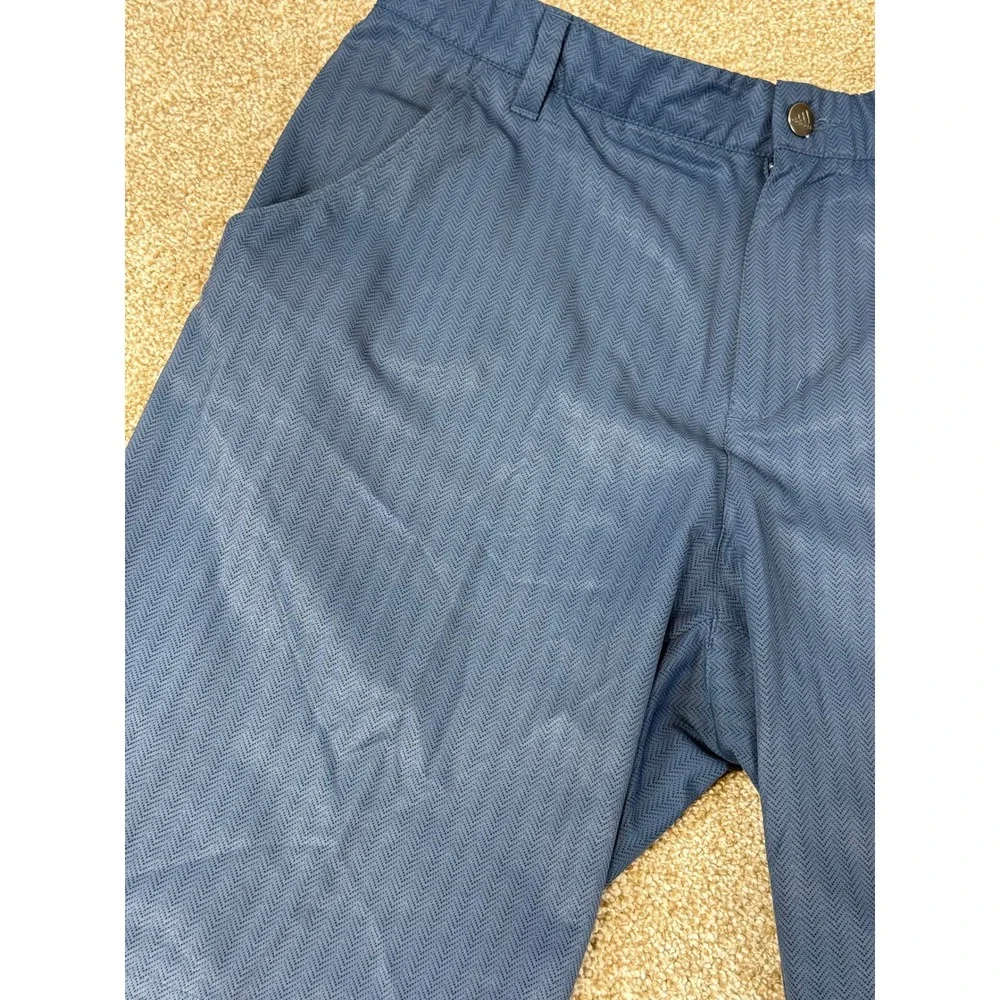 Adidas Ultimate365 Mens Golf Shorts Blue Chevron Herringbone 34 Stretch Preppy